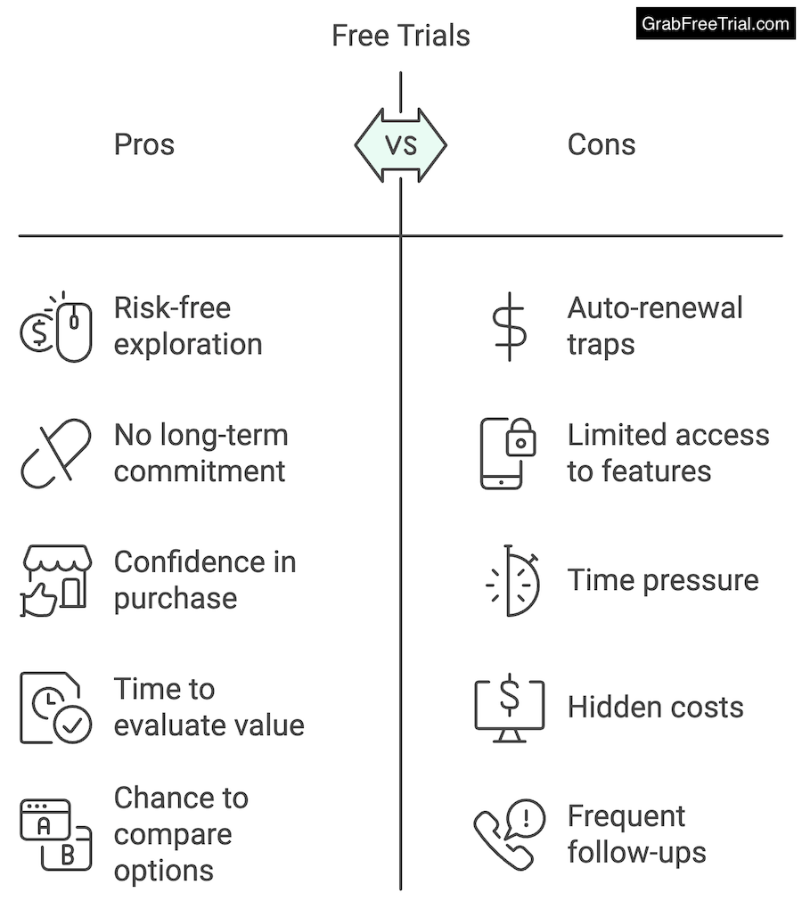 free trial pros cons graphics